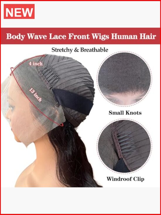 14 Inch Bob Wig Human Hair 13x4 Body Wave Lace Front Wigs 180 Density Glueless